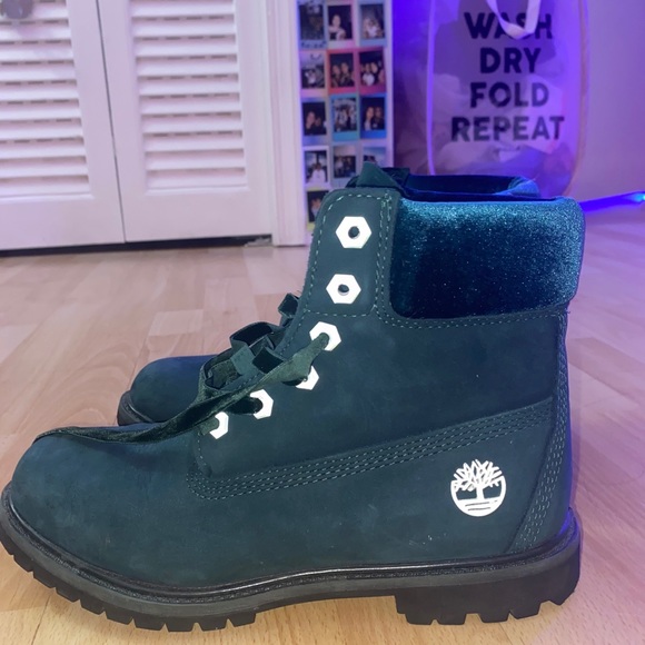 dark green timberland boots womens